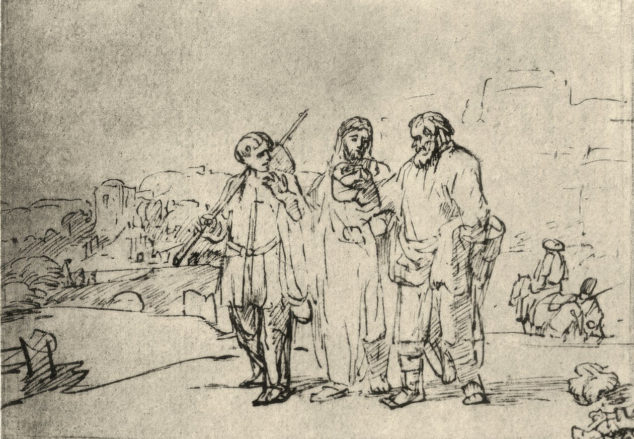 Promenaden till Emmaus av Rembrandt van Rijn