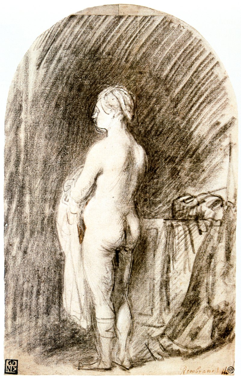 Naken kvinna, 1600-talet av Rembrandt van Rijn