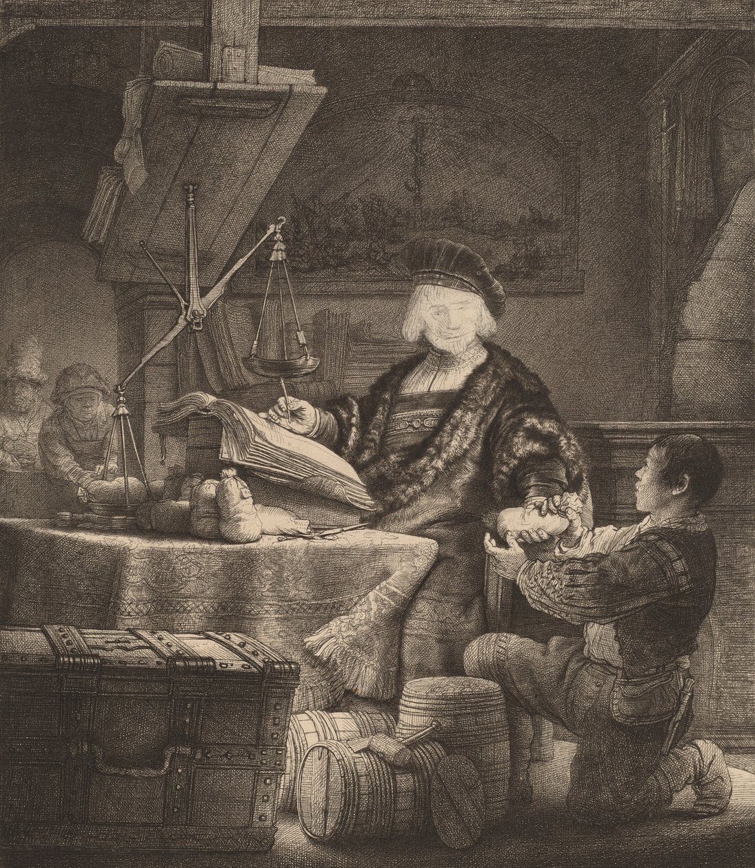 Jan Uytenbogaert, Guldvägaren. av Rembrandt van Rijn