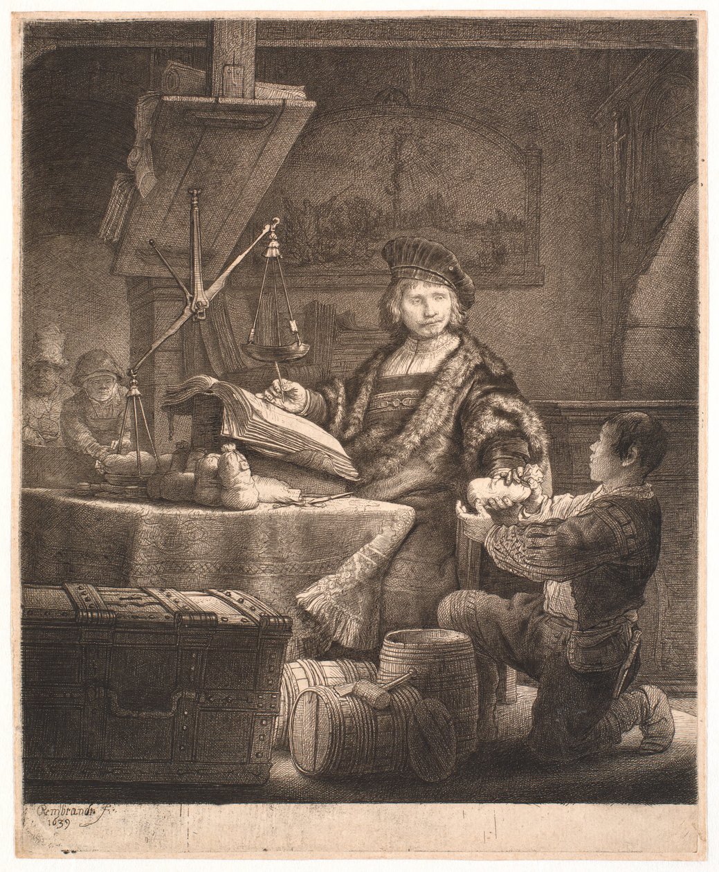 Jan Uytenbogaert, "Guldvägaren" av Rembrandt van Rijn
