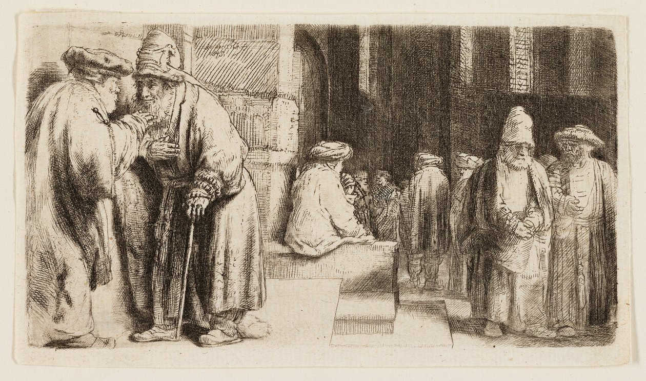 Judar i synagogan av Rembrandt van Rijn