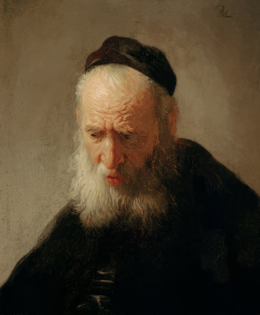 Huvudet av en gammal man av Rembrandt van Rijn
