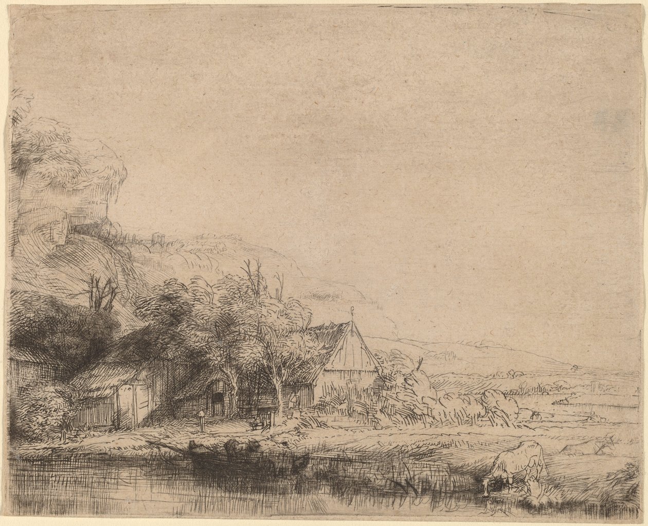 Landskap med en ko av Rembrandt van Rijn