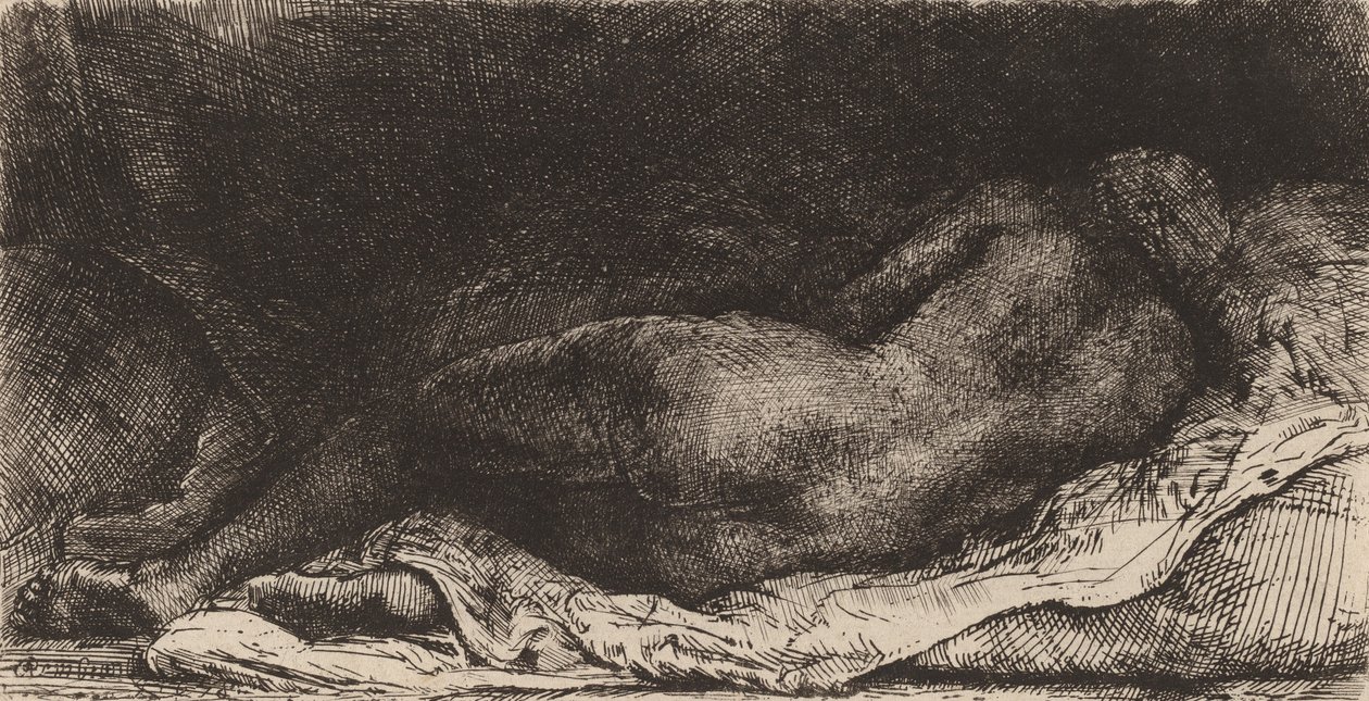 Negress Liggande, 1658. av Rembrandt van Rijn