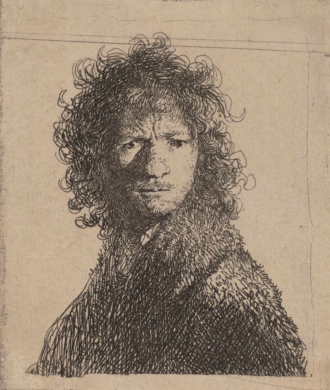 Självporträtt, rynkar pannan, 1630. av Rembrandt van Rijn