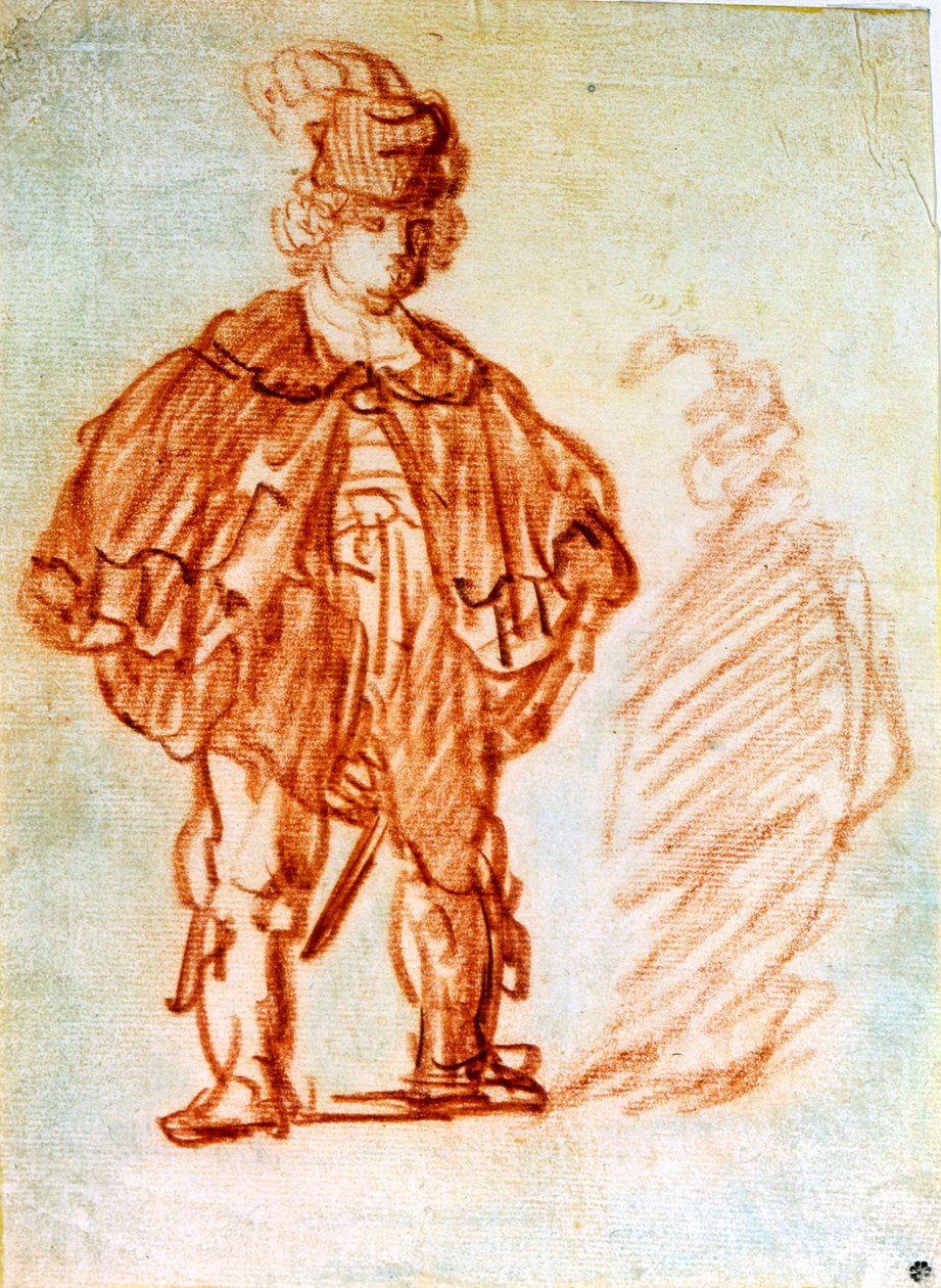 Stående skådespelare, 1630-tal. av Rembrandt van Rijn