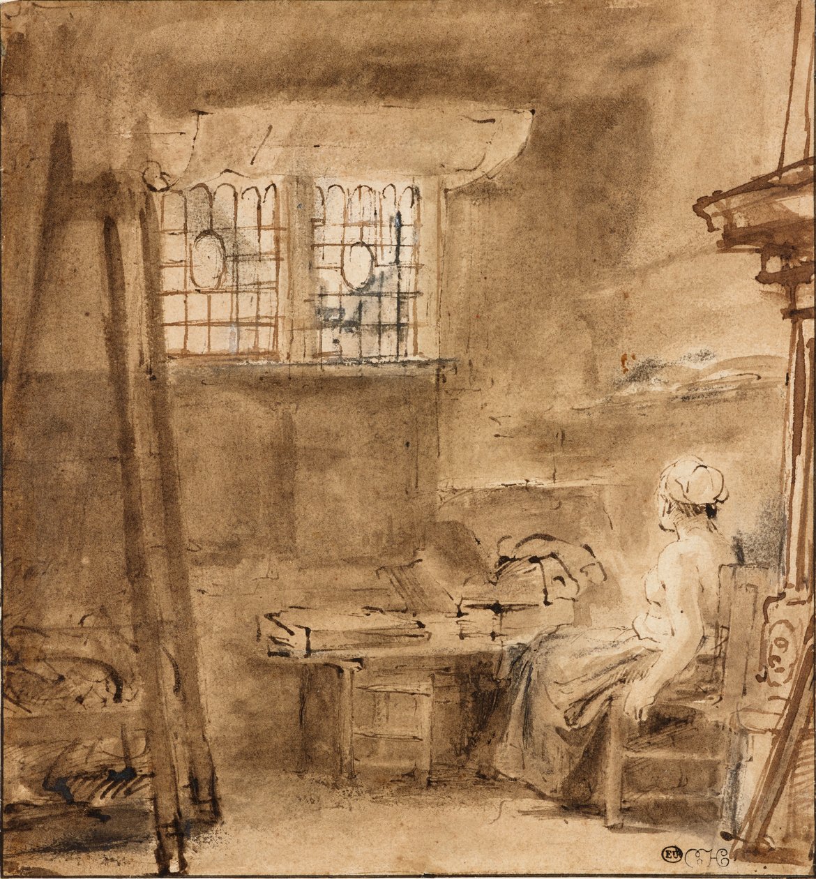 Konstnärens ateljé, 1659 av Rembrandt van Rijn