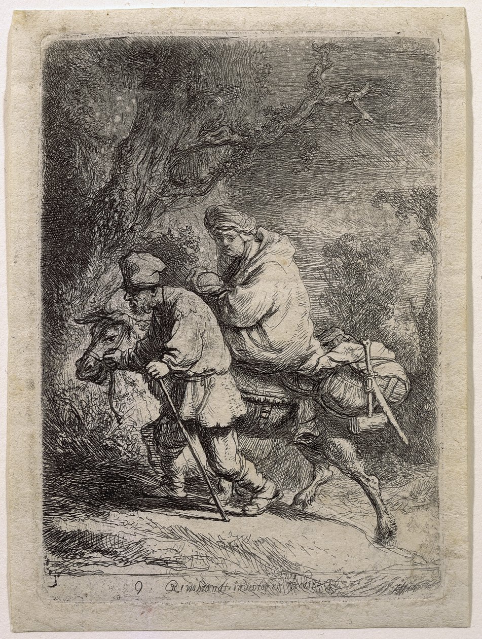 Flygningen till Egypten av Rembrandt van Rijn