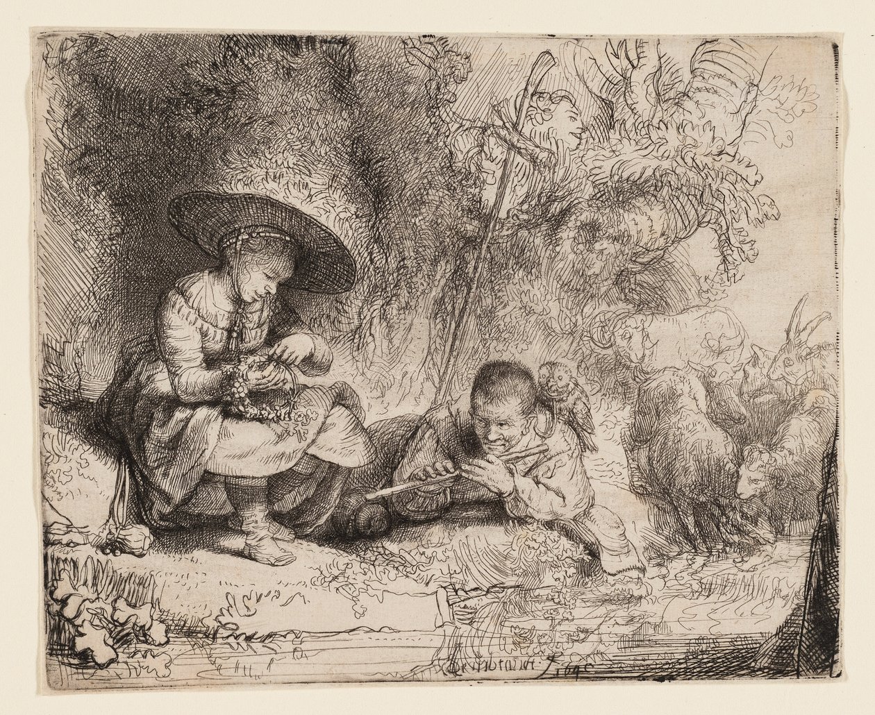Flöjtspelaren av Rembrandt van Rijn