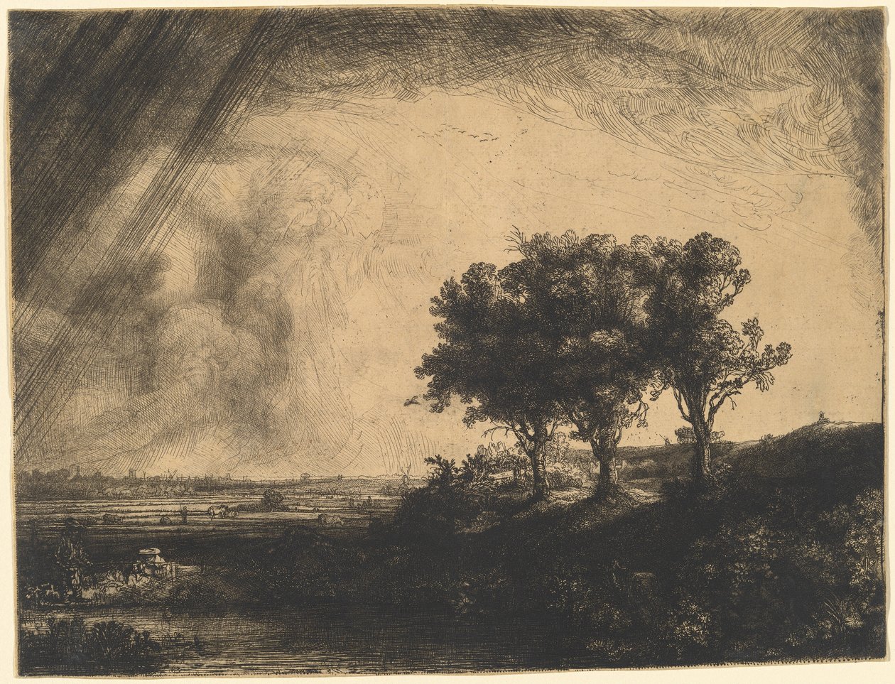 De tre träden av Rembrandt van Rijn