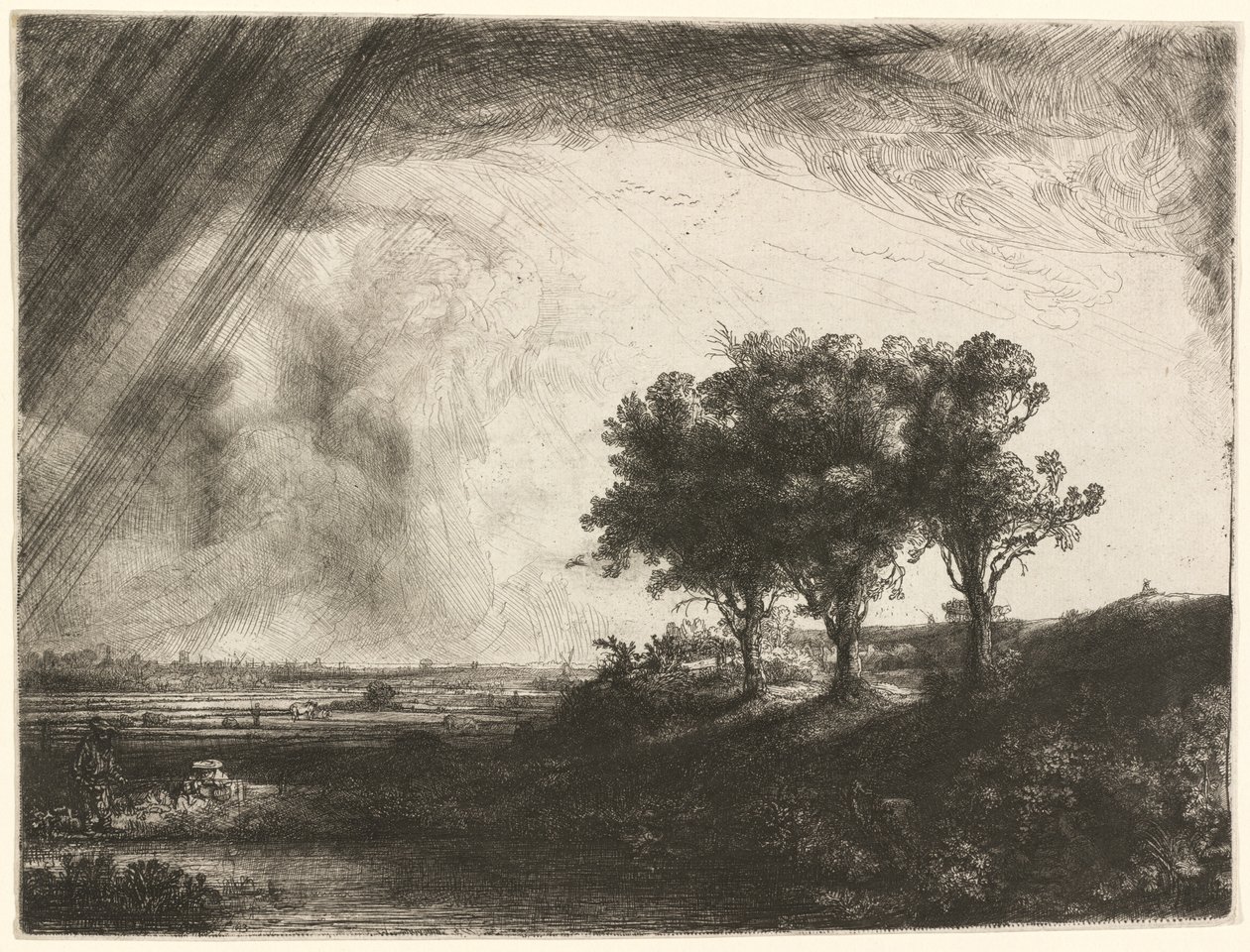 De tre träden av Rembrandt van Rijn