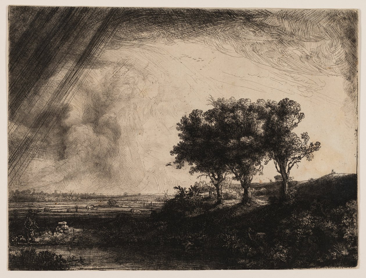 De tre träden av Rembrandt van Rijn
