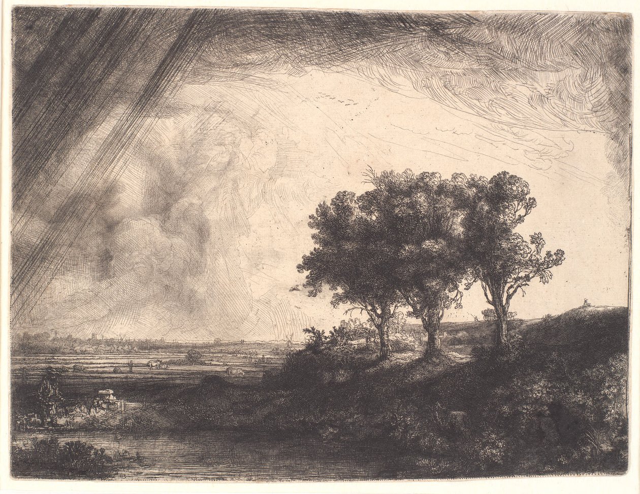 De tre träden av Rembrandt van Rijn