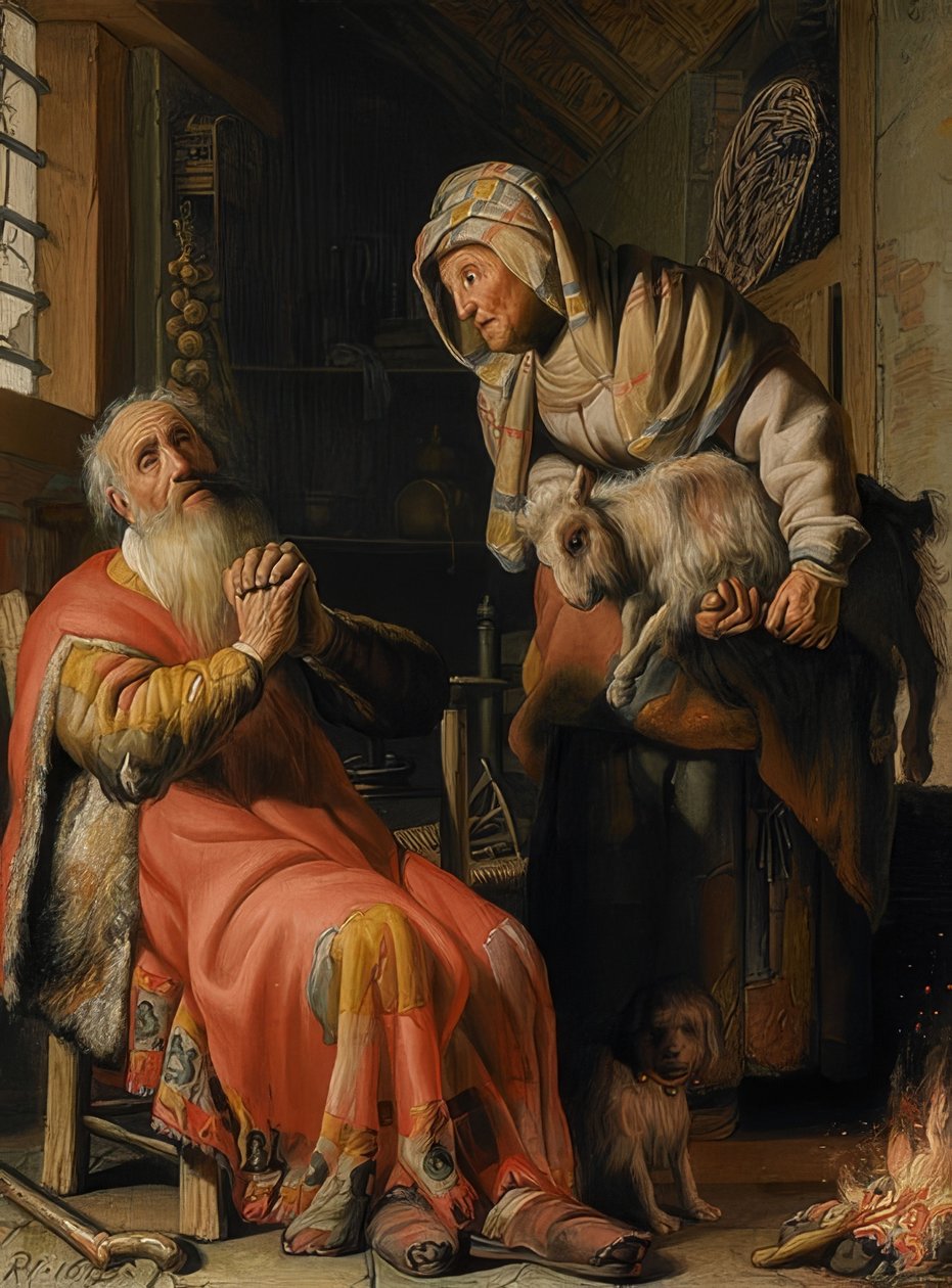 Tobit anklagar Anna. 1626 av Rembrandt van Rijn
