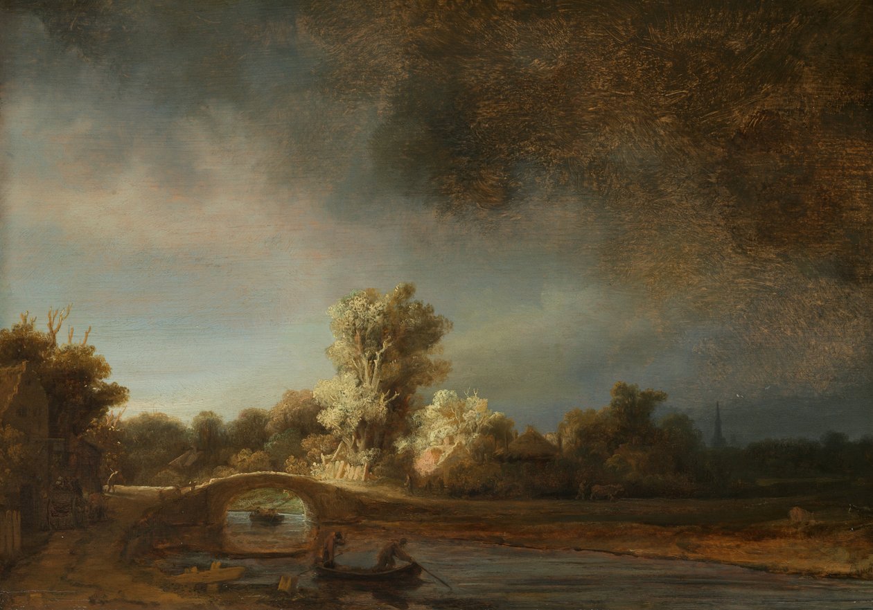 De stenen brug av Rembrandt van Rijn