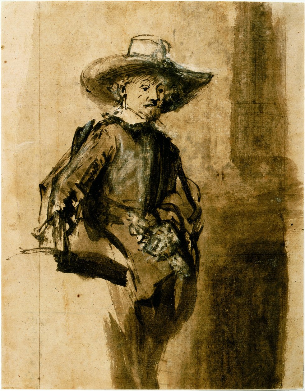 Study for one of the Syndics, Volkert Jansz. av Rembrandt van Rijn
