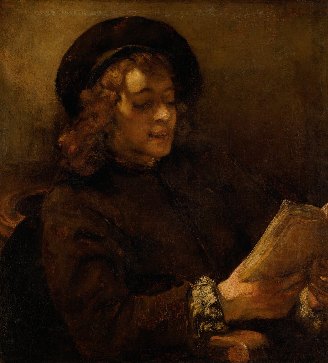 Titus van Rijn, the Artist’s Son, Reading av Rembrandt van Rijn