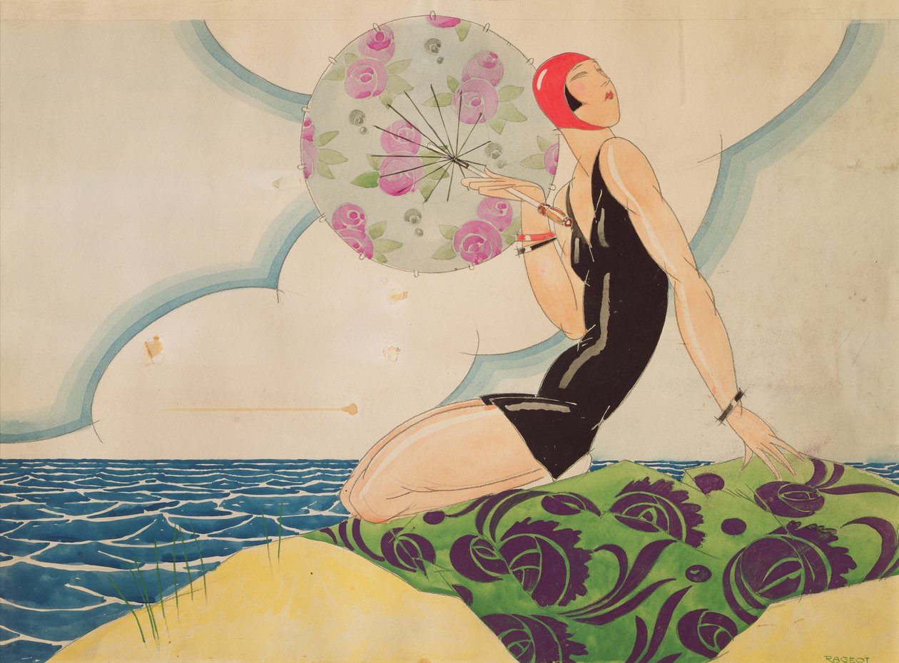 Bademand, c.1925 swed av Rene Vincent