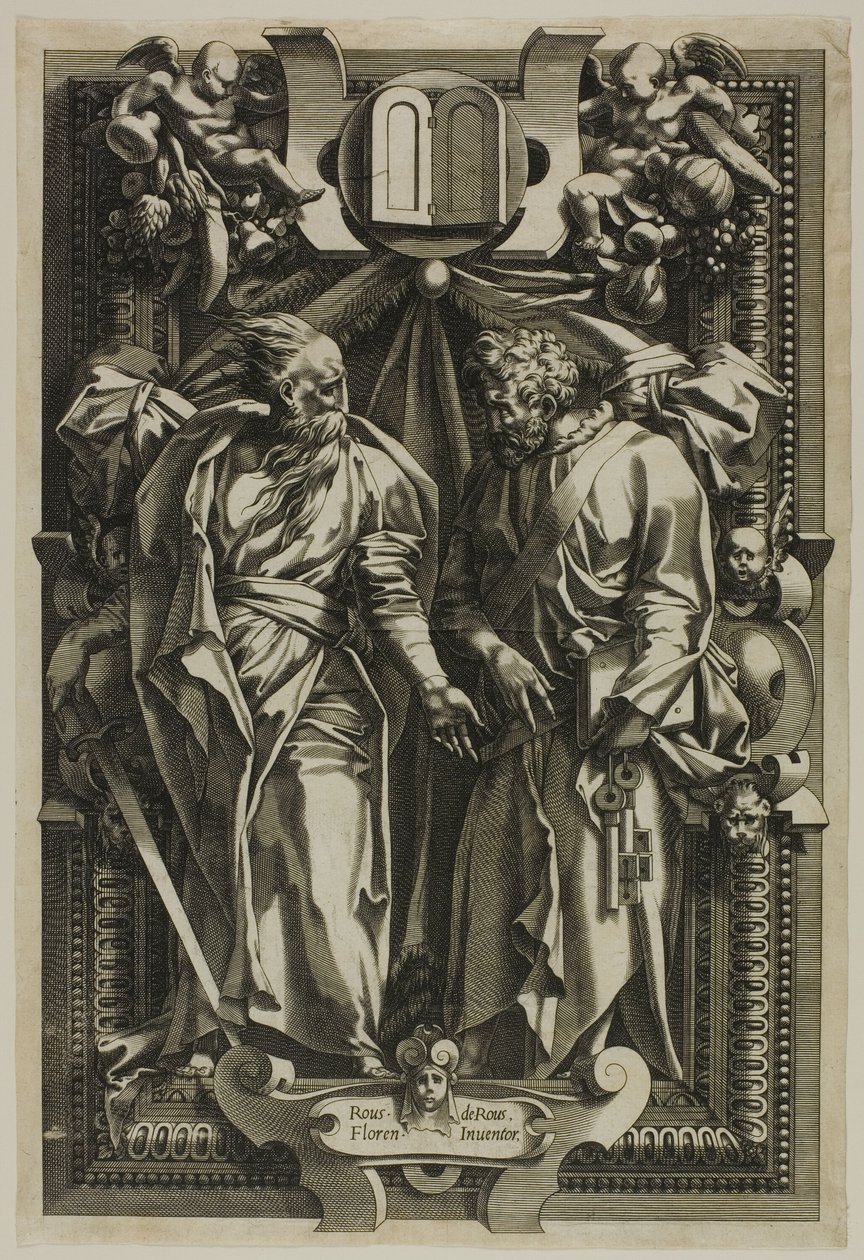 Sankt Paulus och Sankt Peter av Rene Boyvin