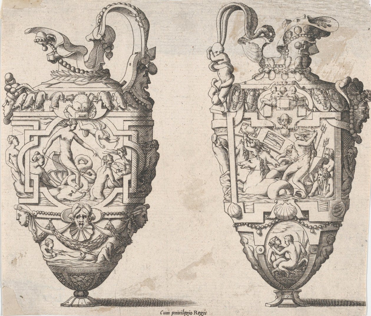 Två vaser, 1500-1600-tal. av Rene Boyvin