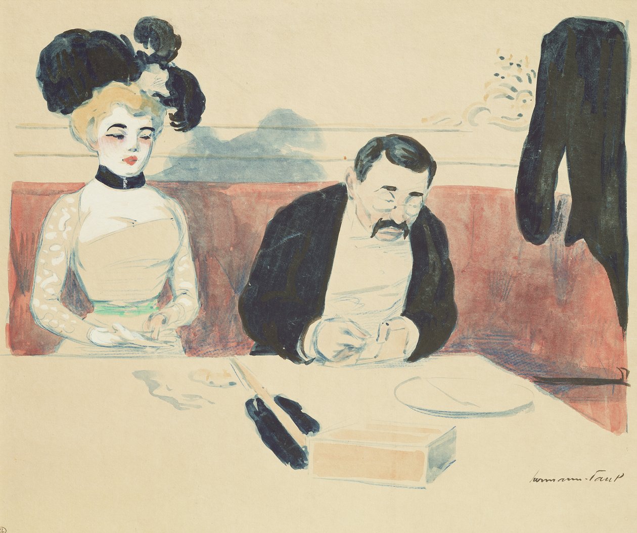 Par i en restaurang av Rene George Hermann Paul