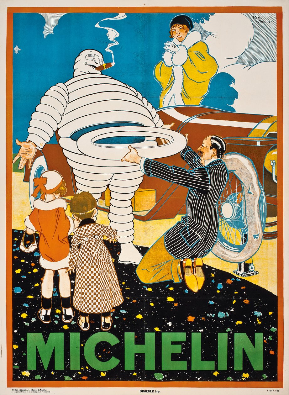 Annonsaffisch för Michelin, ca. 1925 av Rene Vincent