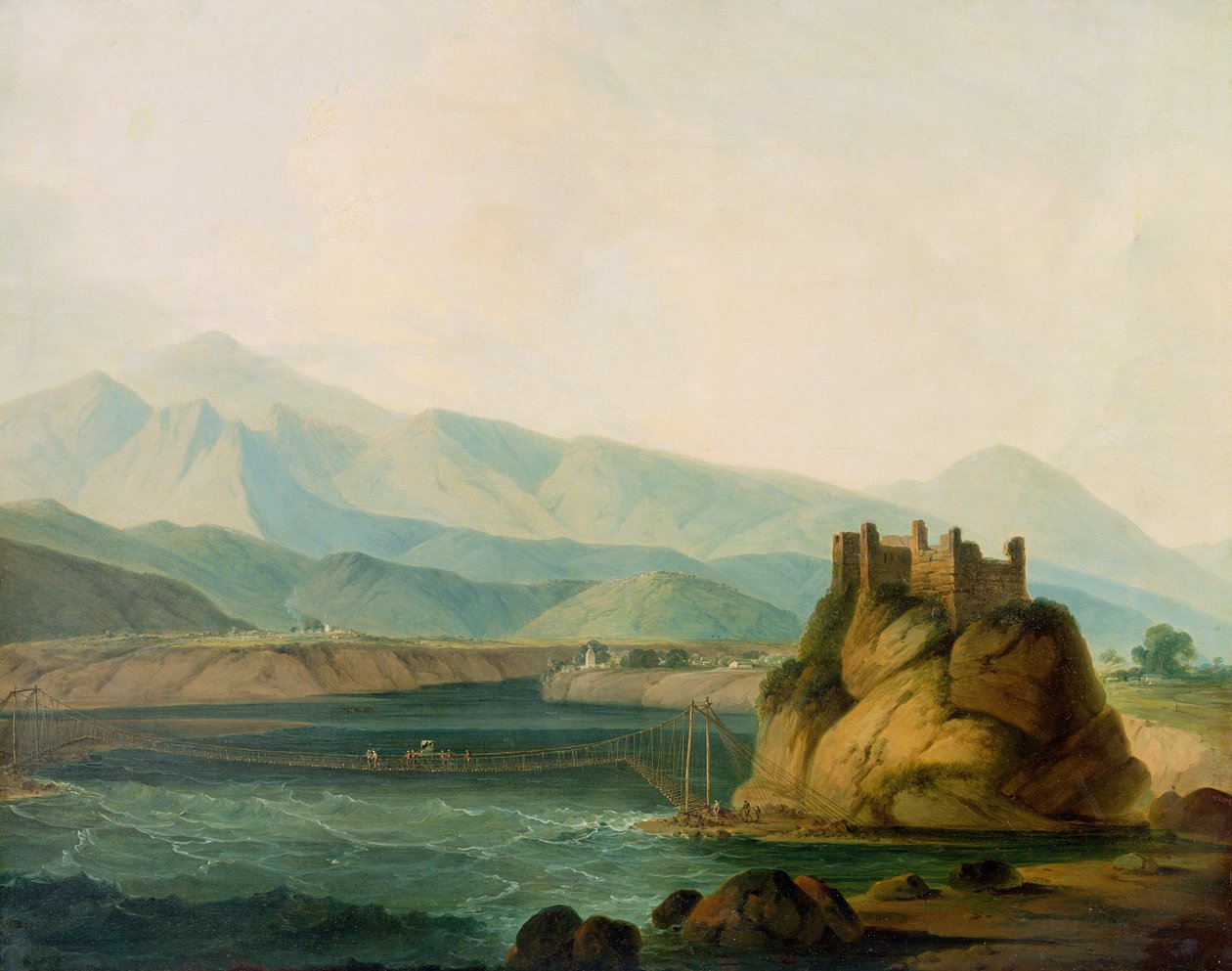 Repbron vid Serinagur, ca 1800 av Rev. Edward Thomas Daniell