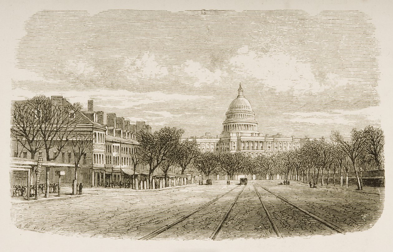 Capitoliumbyggnaden, Washington DC, c.1880 av Reverend Samuel Manning