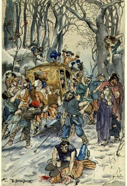 Scen från "The Snow Queen" av Rex Whistler