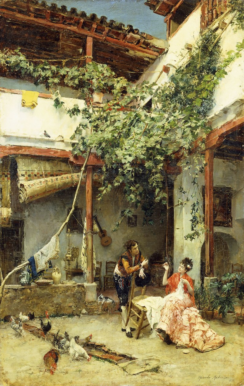 På gården, 1876 av Ricardo de Madrazo y Garreta