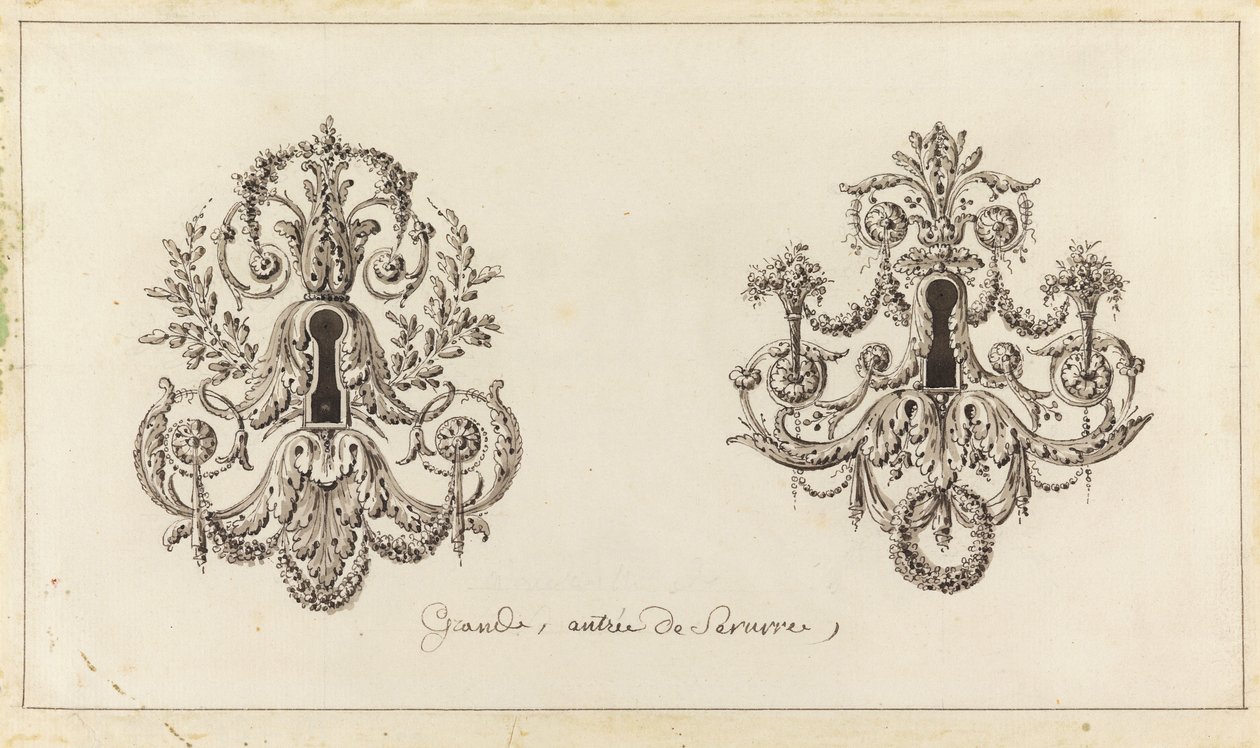 Design for Two Bronze Key Plates av Richard de Lalonde