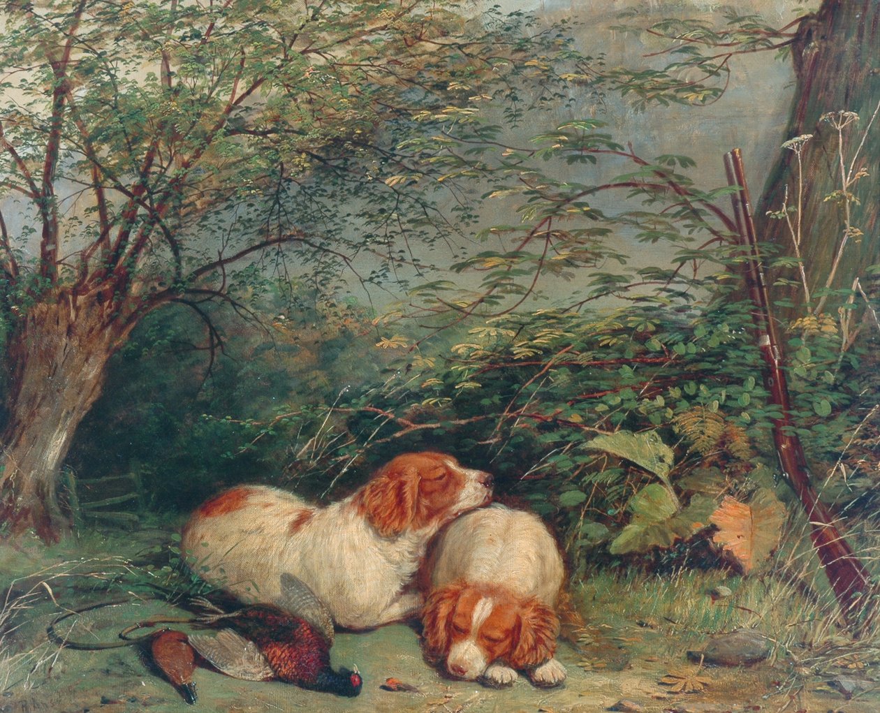 Hundar och fasaner, 1840 av Richard Ansdell
