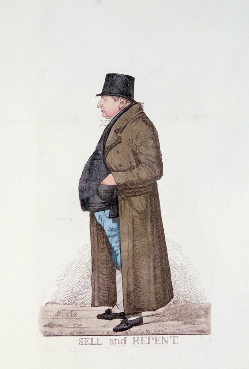 Sälj och omvänd, 1817 (färgad etsning) av Richard Dighton