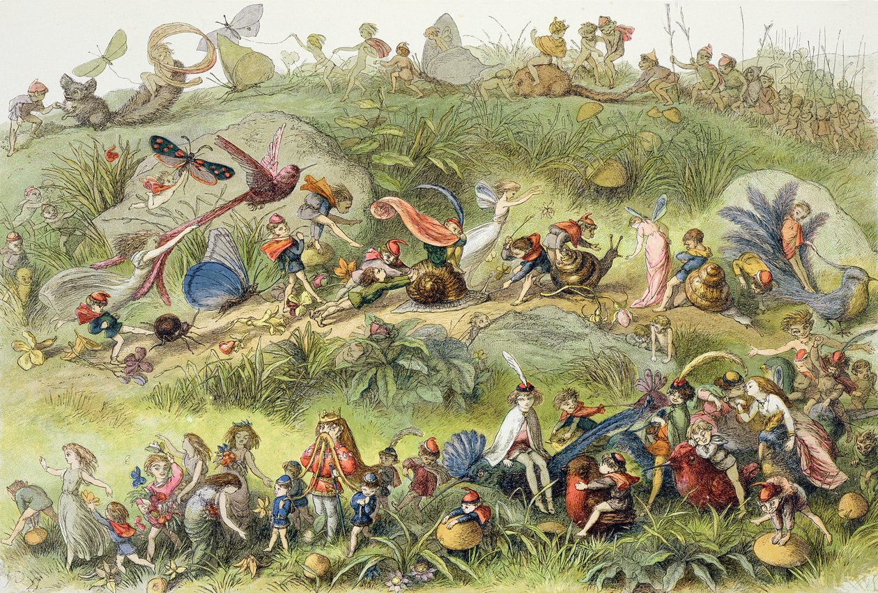 Älvkungens triumfmarsch, illustration från "In Fairyland": A Series of Pictures from the Elf-World" av William Allingham och Andrew Lang. av Richard Doyle