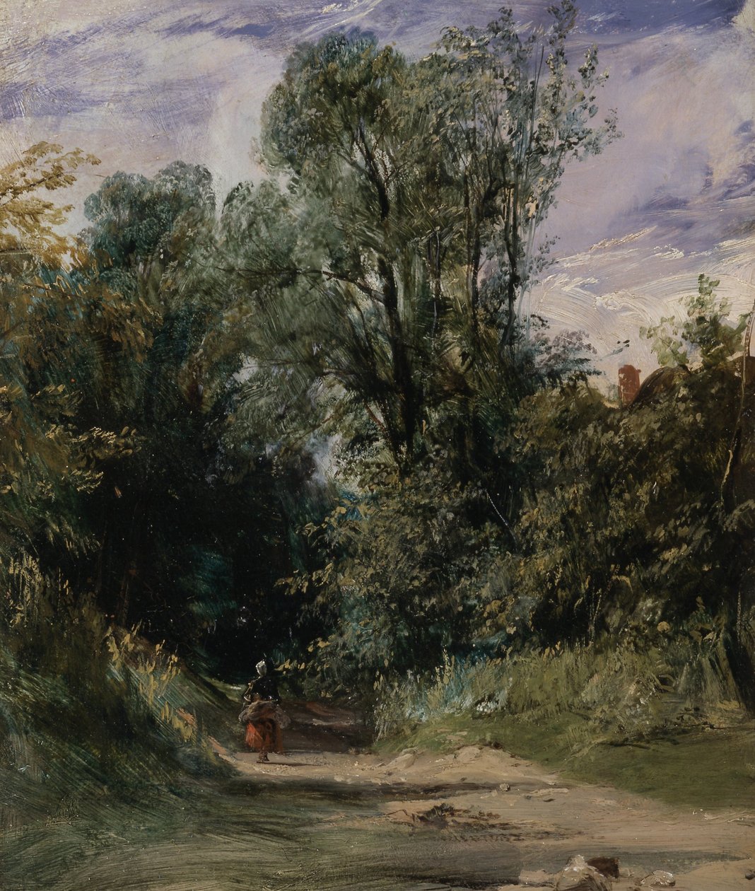 En skogsbevuxen gränd av Richard Parkes Bonington
