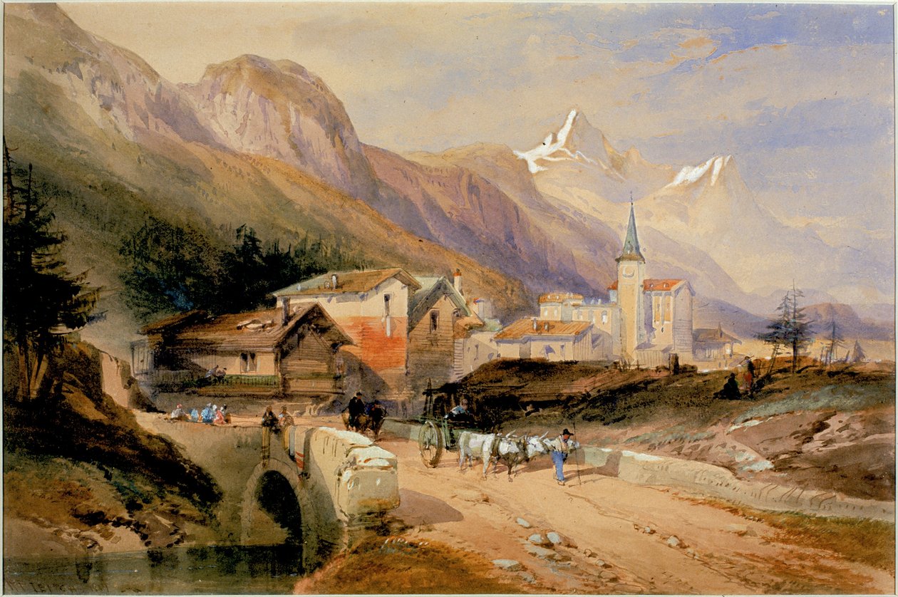 An Alpine Village (kroppsfärg) av Richard Principal Leitch