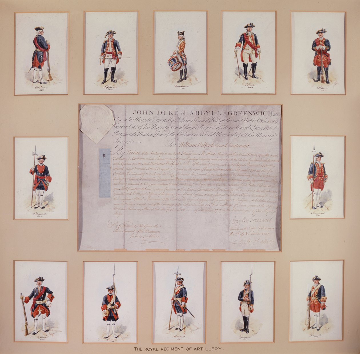 Uniformer från Royal Regiment of Artillery av Richard Simkin