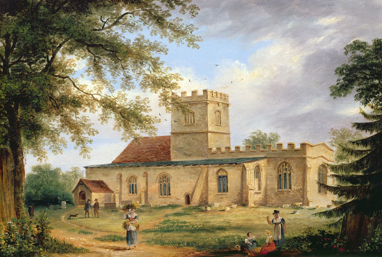 Whittlesford Church (olja) av Richard Bankes Harraden