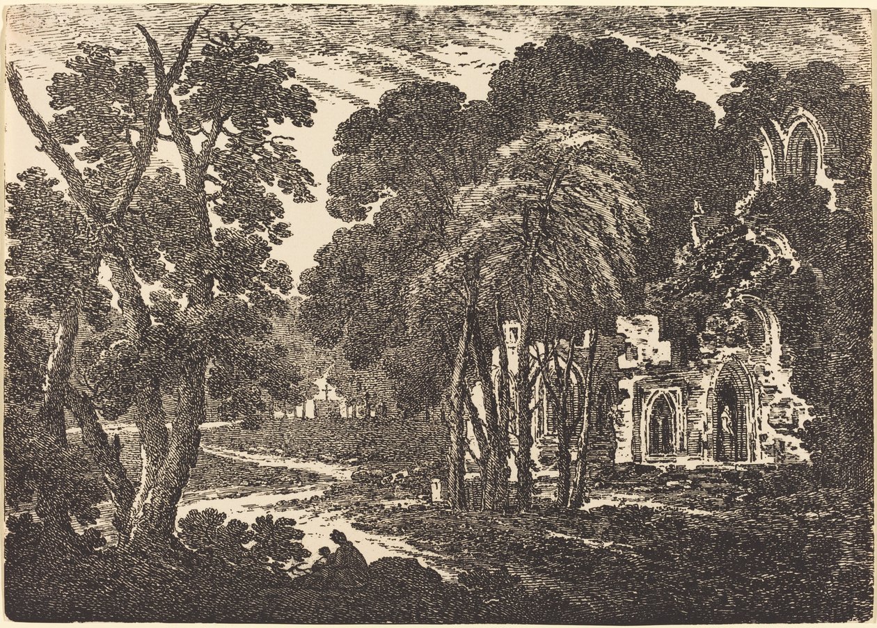 Förstörd Abbey bland träd av Richard Cooper II