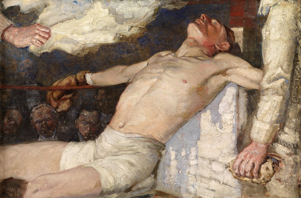 Between Rounds (olja på duk) av Richard E. Clarke