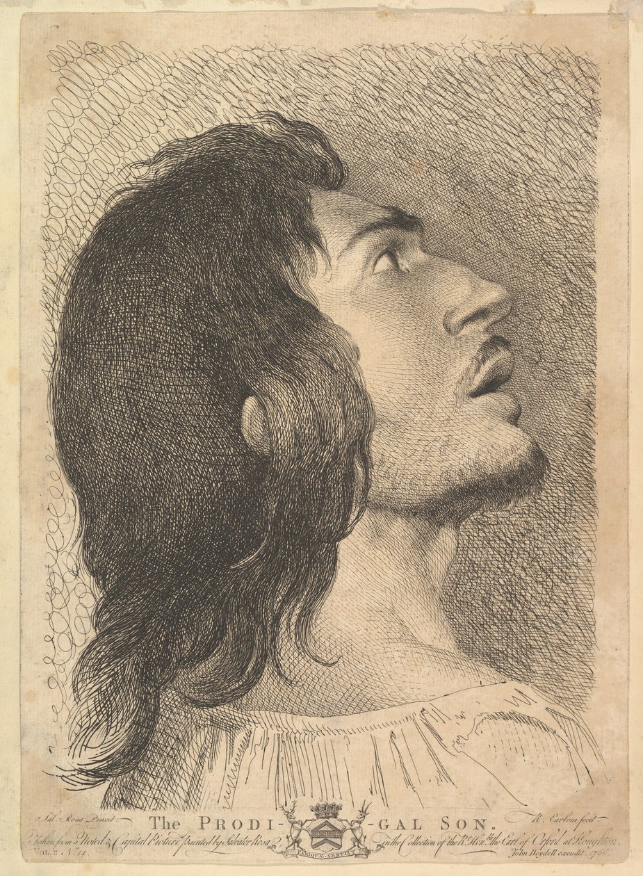 Chef i Profile of Prodigal Son, 1766. av Richard Earlom