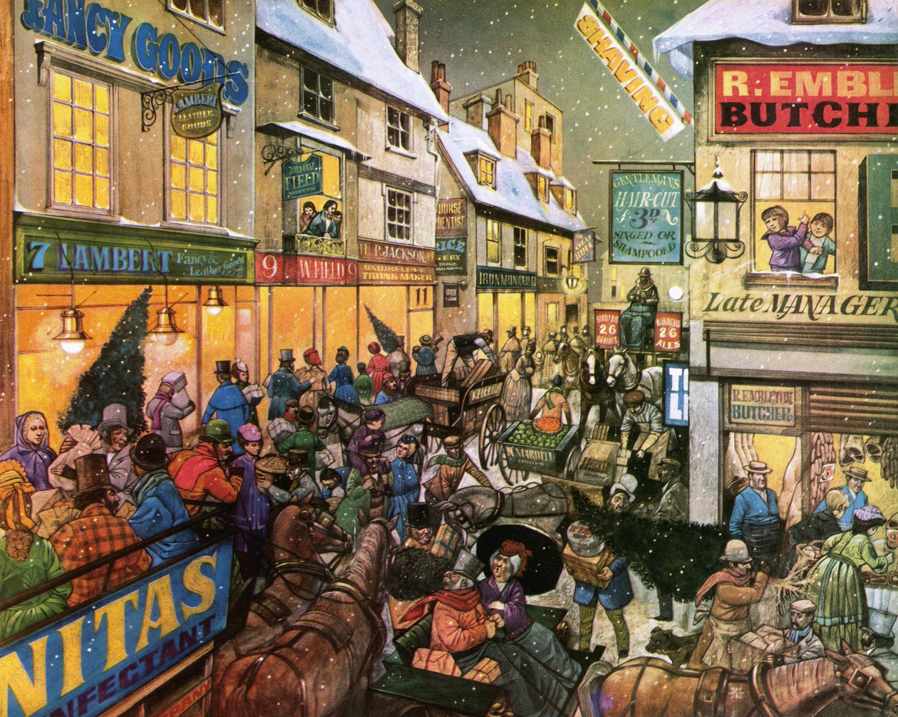 Julshopping på 1870-talet av Richard Hook