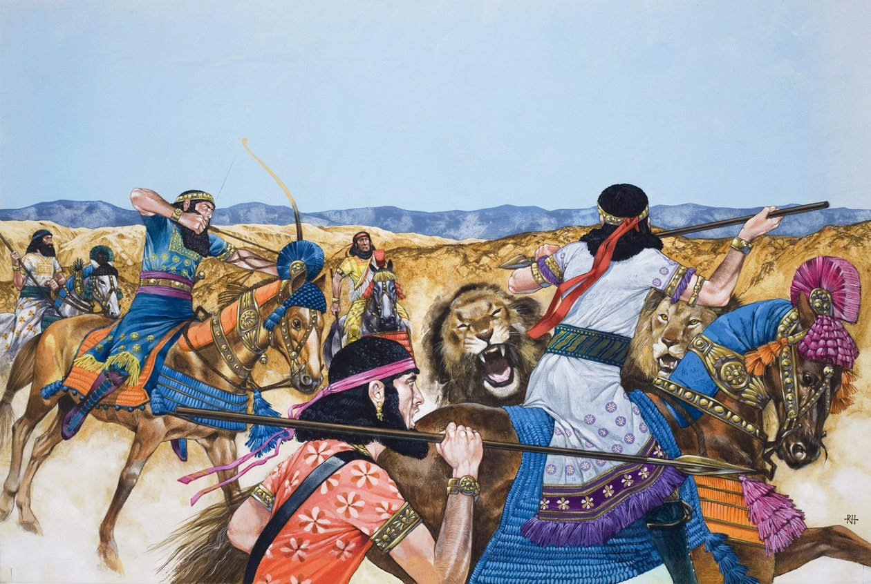 Warriors (gouache på papper) av Richard Hook