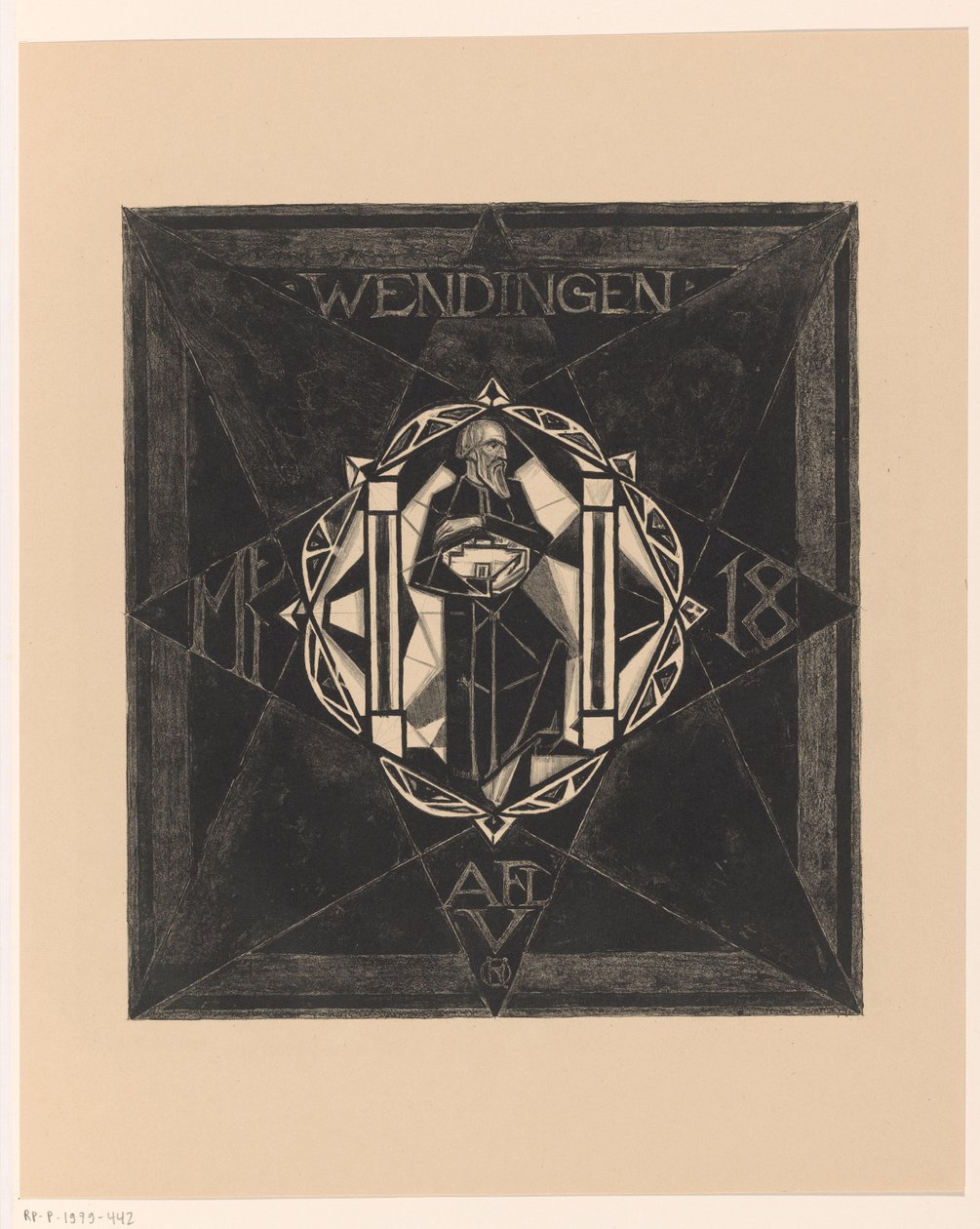 Omslagsdesign för: Wendingen, 1918 av Richard Nicolaüs Roland Holst