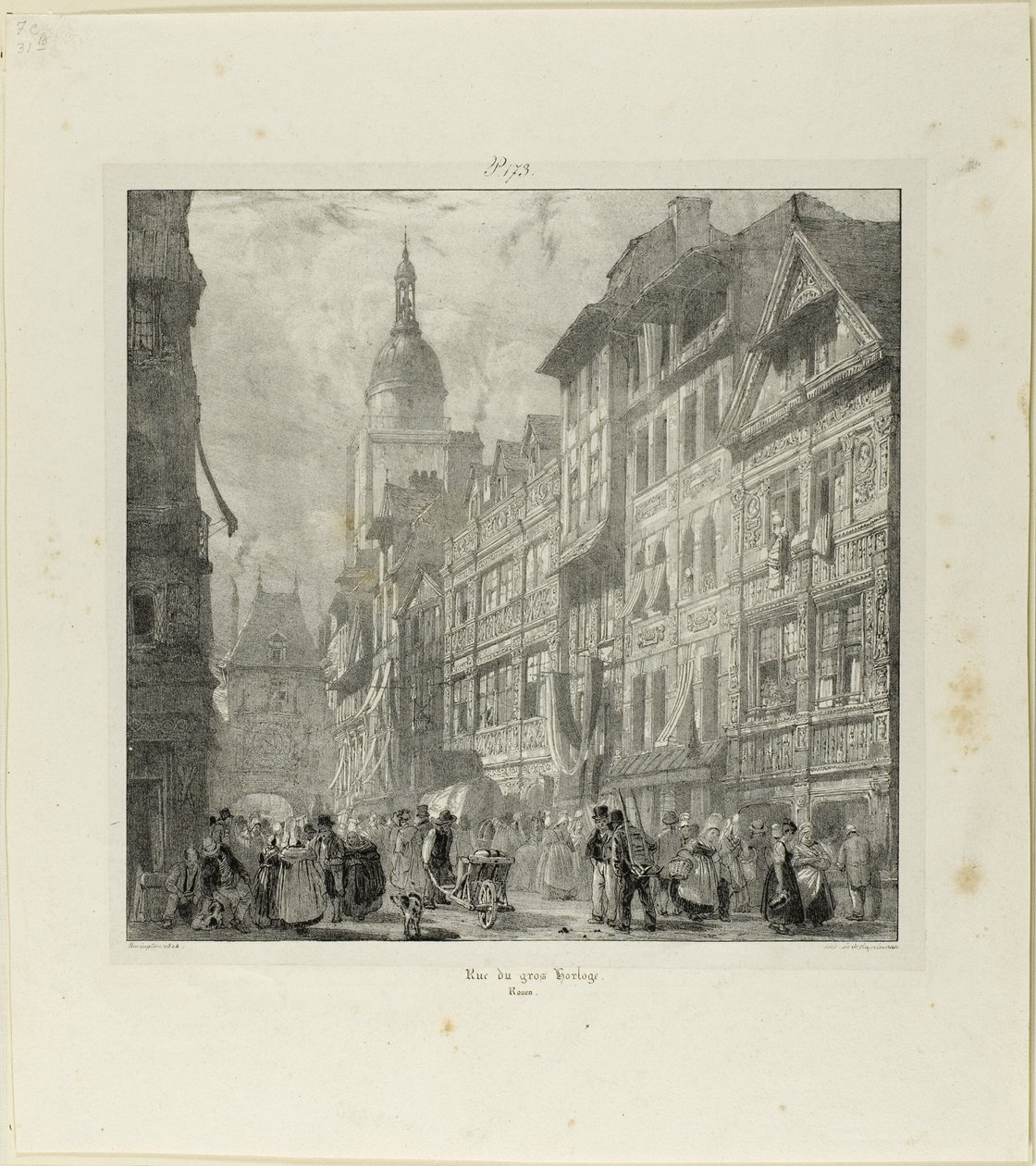Gros Clock Street av Richard Parkes Bonington