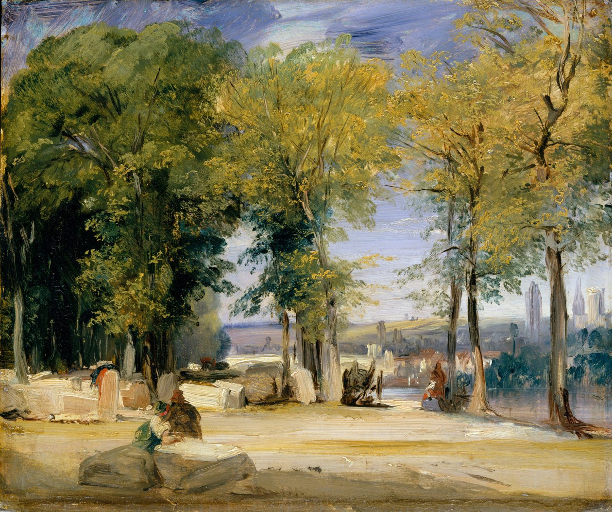 Utsikt nära Rouen, ca. 1825. av Richard Parkes Bonington