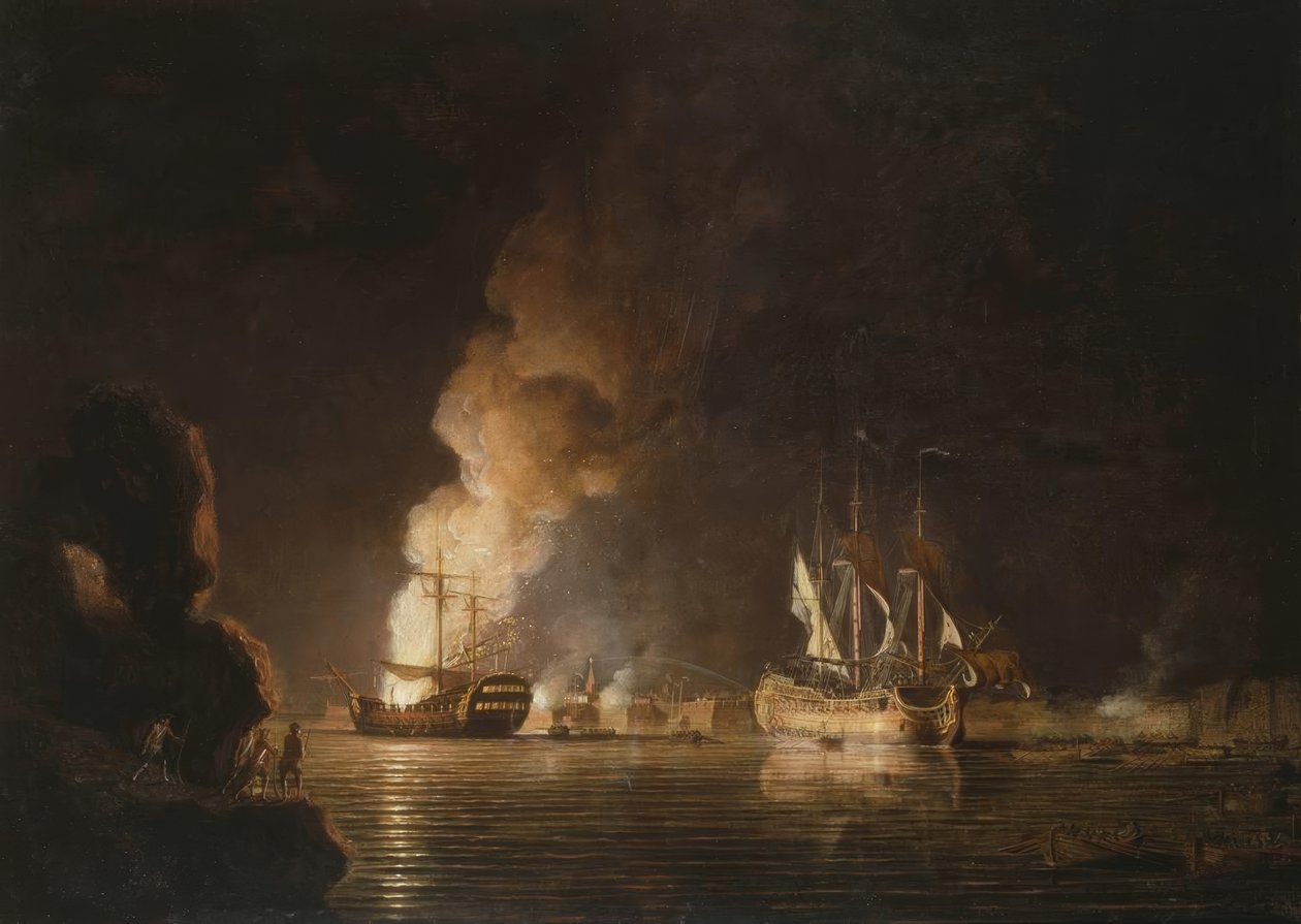 Erövring Louisbourg 1758 / Gem. v. Paton. av Richard Paton