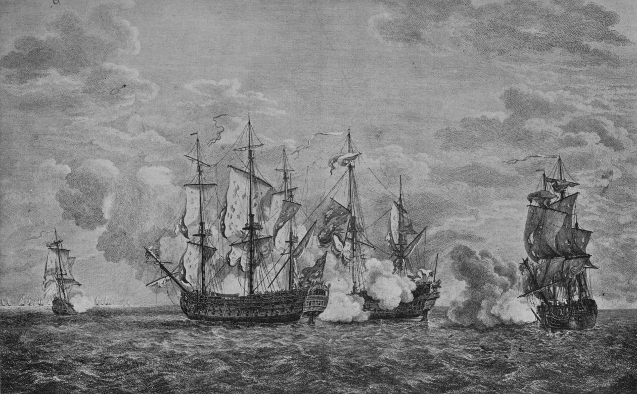 The Buckingham and the Florissant, c1760 av Richard Paton