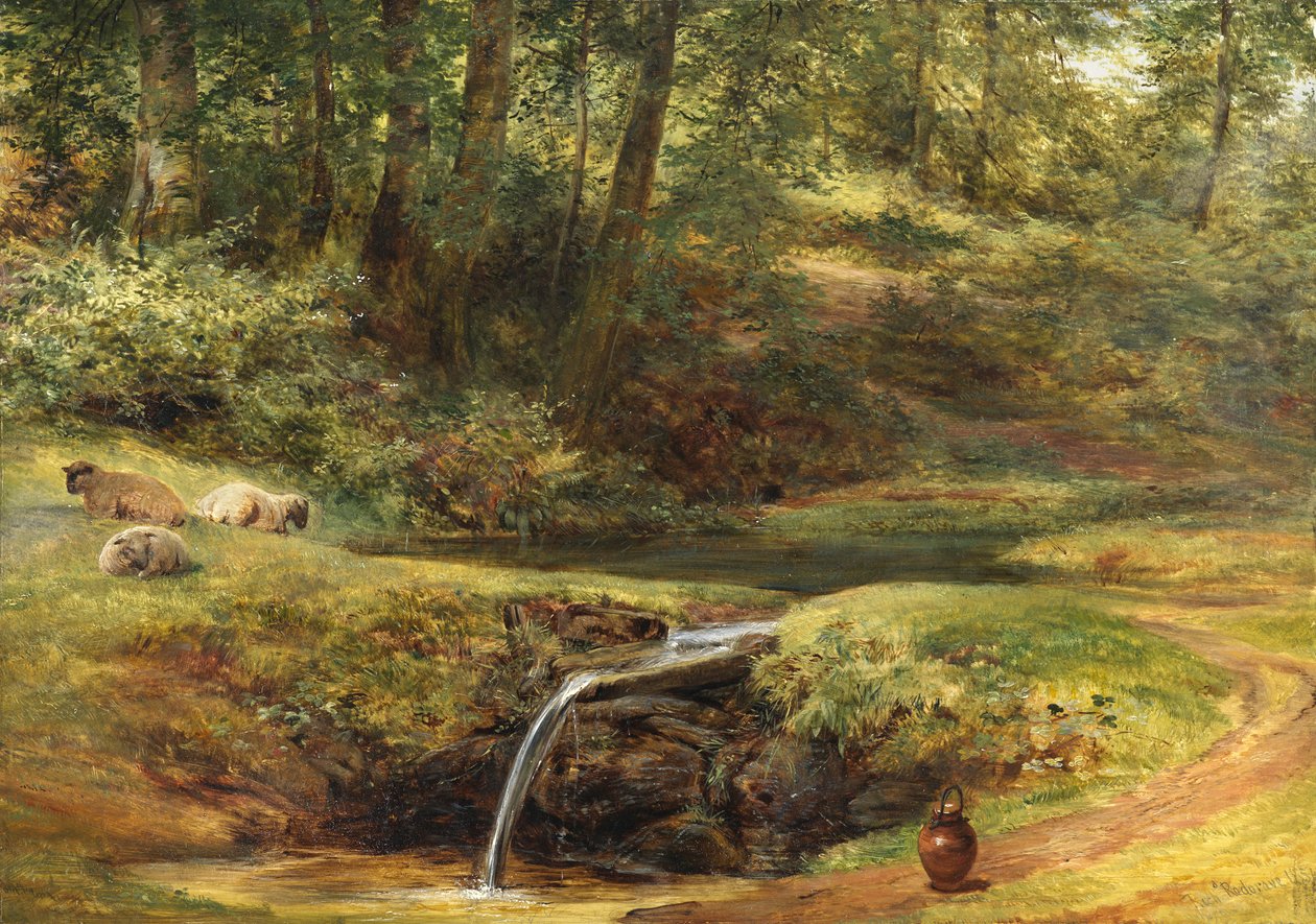 Studie för The Sylvan Spring, 1854 av Richard Redgrave