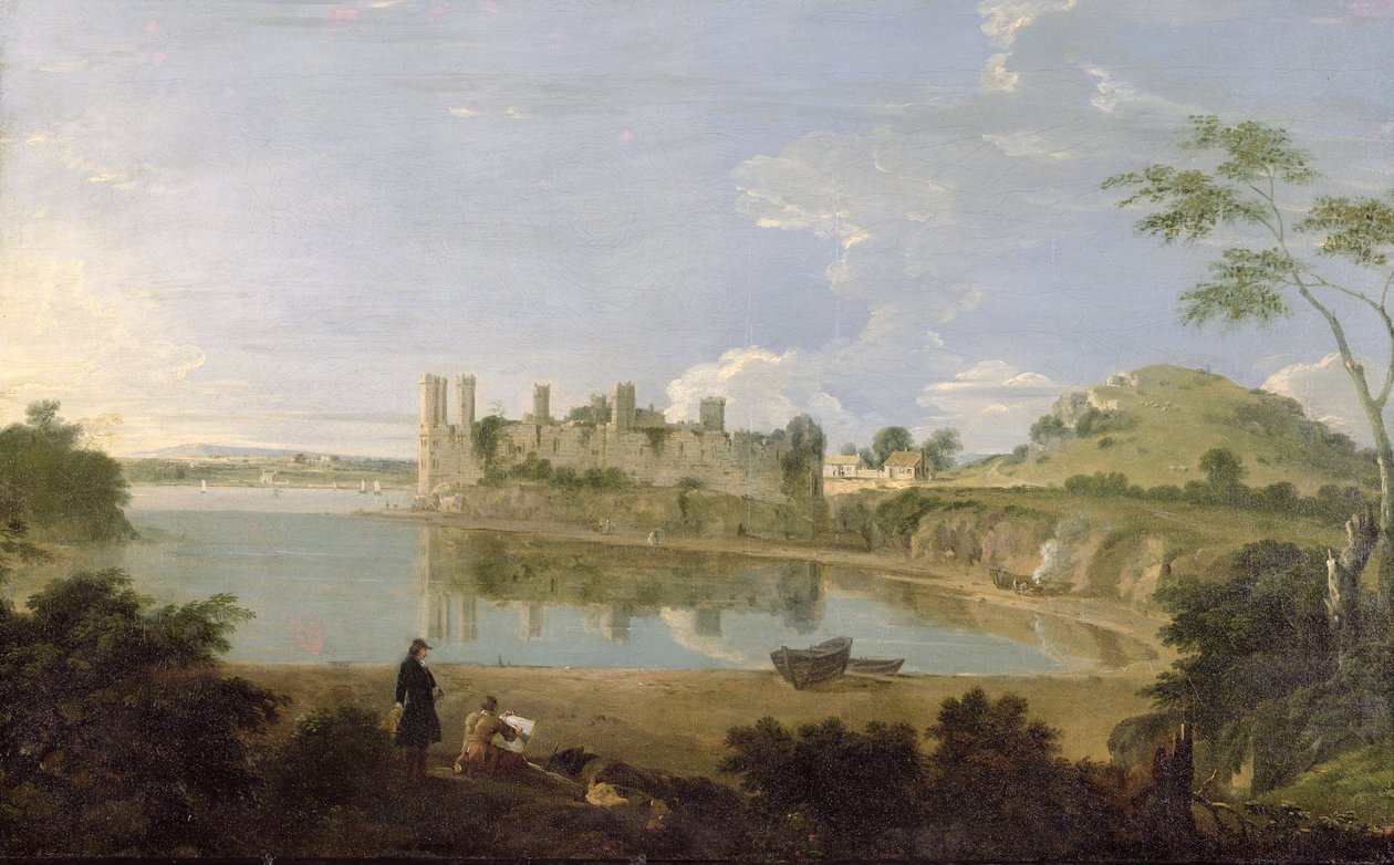 Caernarvon Castle, ca 1745-50 (olja på duk) av Richard Wilson